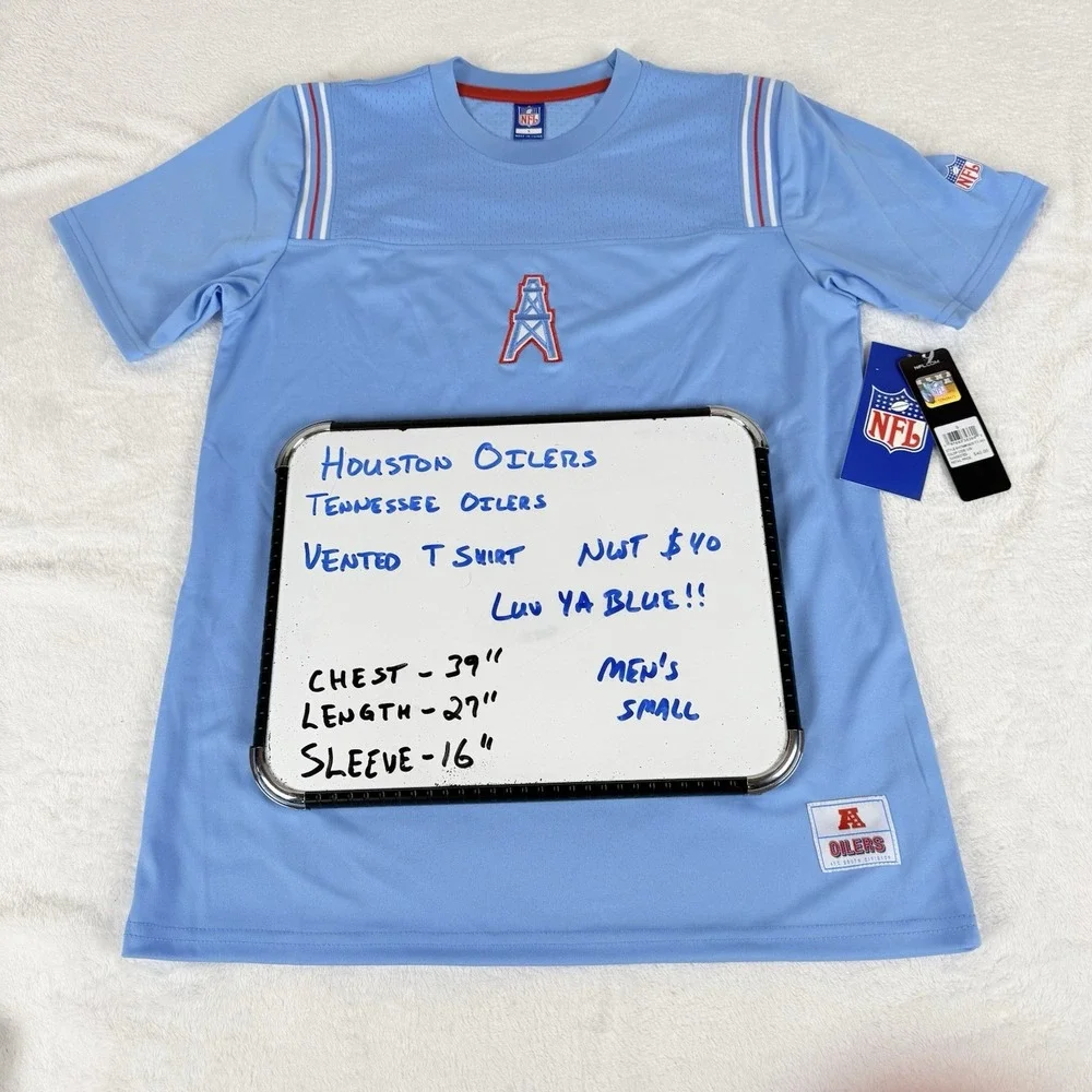 Retro Houston Oilers NFL Team Apparel Men's Small Vented Short Sleeve Shirt‎ New
